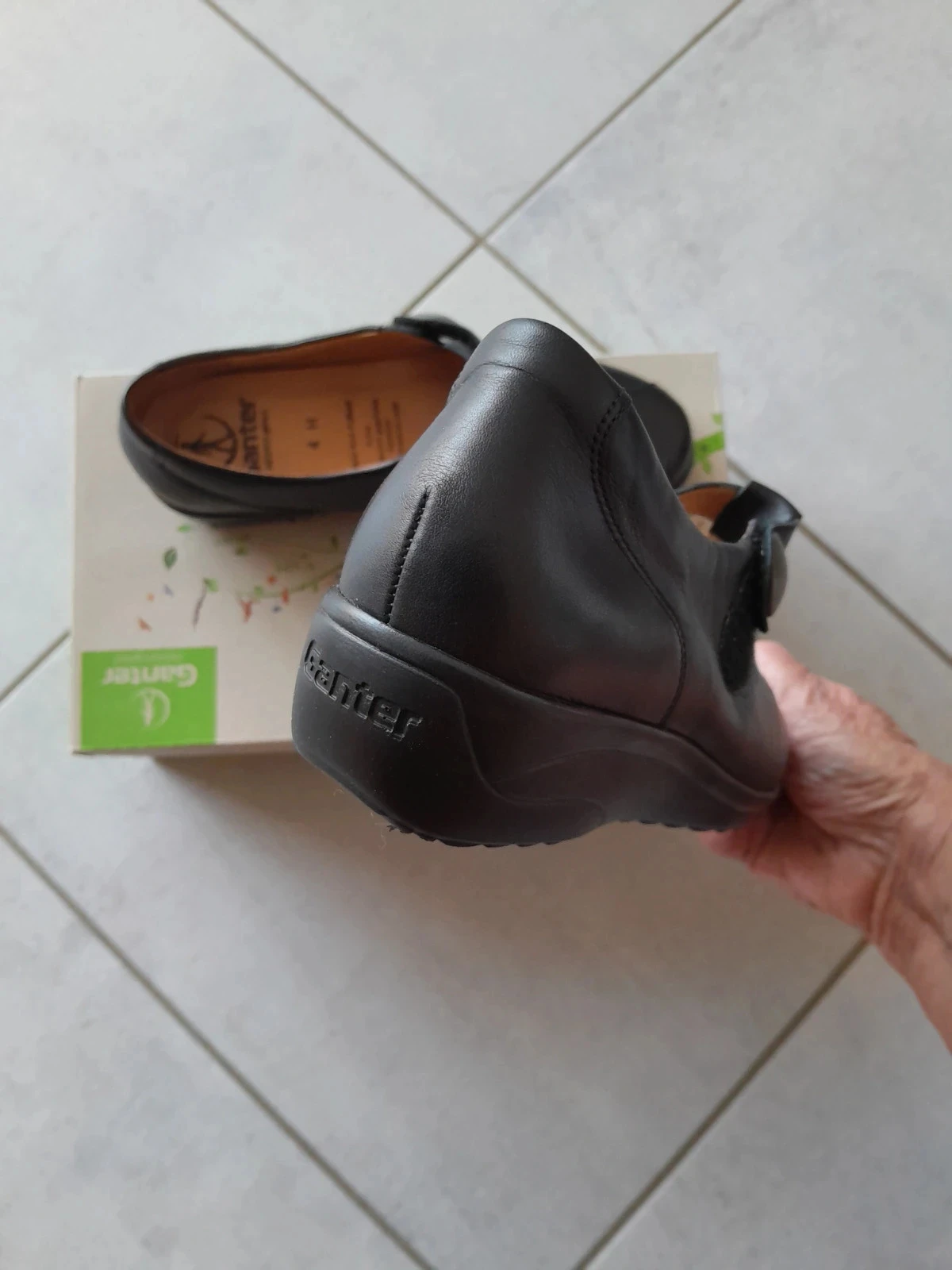 Tênis conforto Ganter Hedy H em couro preto - Tamanho 37 (UK 4 - Largura H) – photo 3